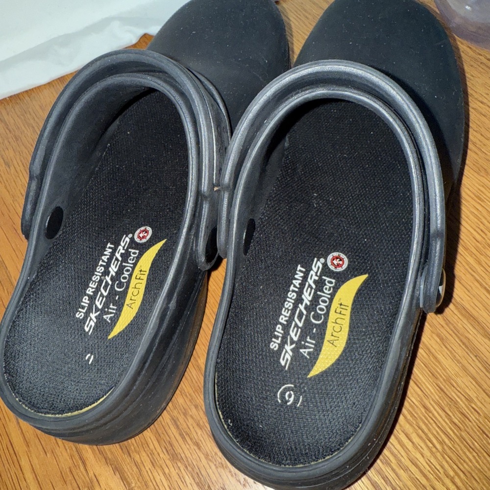 Skechers Riverbound Arch Fit Slip Resistant Work Black Clogs Air Cooled Size 6 - Picture 4 of 6